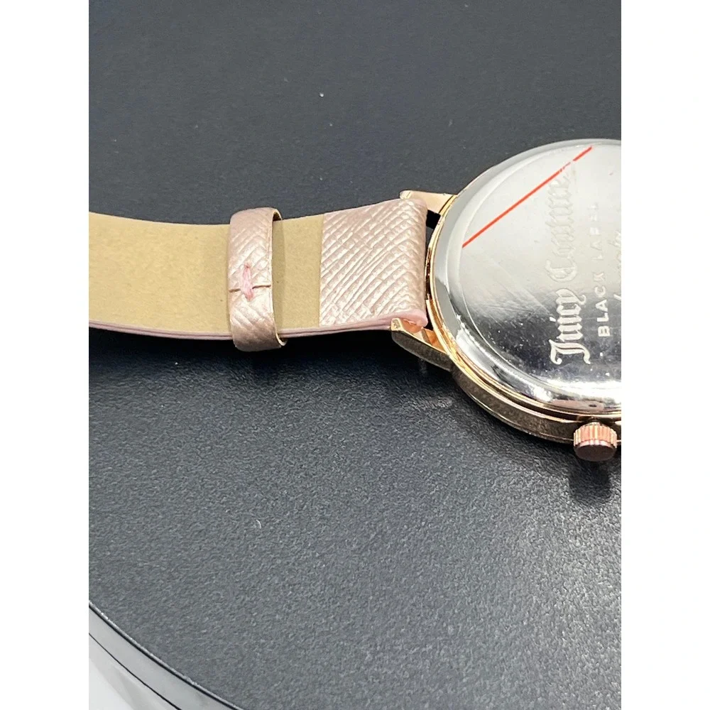 Juicy Couture Black Label Ladies Rose Gold Glitter Heart Watch New‎ Battery